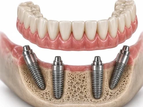 Protocolo de implante em Joinville: arcada completa fixa parafusada sobre quatro implantes, no formato All-on-4